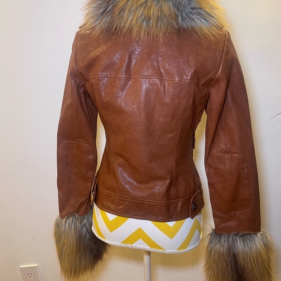 Rachael Zoe Caramel Brown Leather Jacket - Picture 3 of 6
